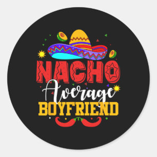 Sticker Rond Nacho Moyenne Garny ami Funny Cinco Mexicain De Ma