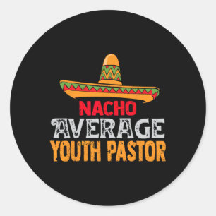 Sticker Rond Nacho Moyenne Jeune Pasteur Cinco De Mayo Mexicain