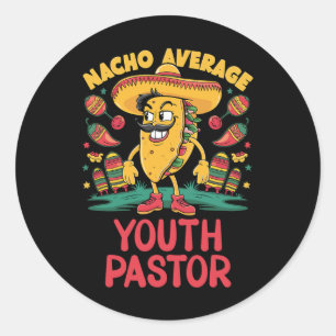 Sticker Rond Nacho Moyenne Jeune Pasteur Cinco De Mayo Mexicain