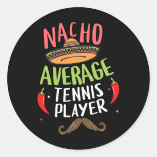 Sticker Rond Nacho Moyenne Joueur De Tennis Cinco De Mayo Mexic