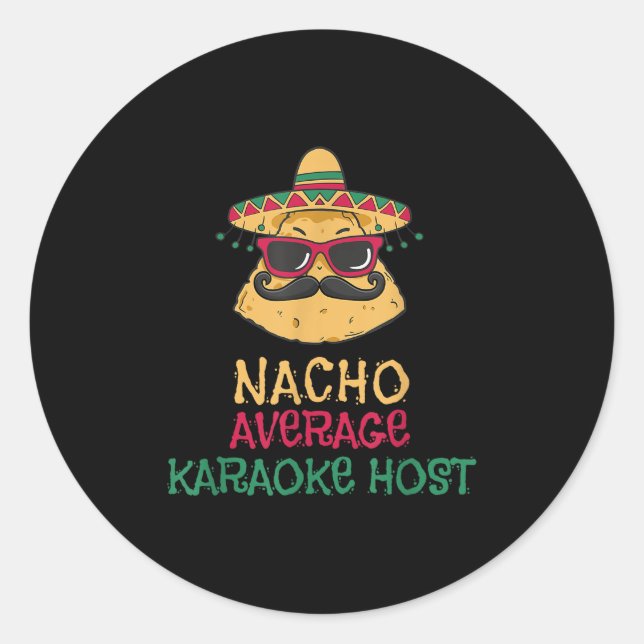 Sticker Rond Nacho Moyenne Karaoke Host Cinco De Mayo (Devant)