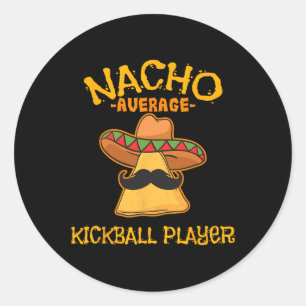 Sticker Rond Nacho Moyenne Kickball Player Cinco De Mayo Mexica