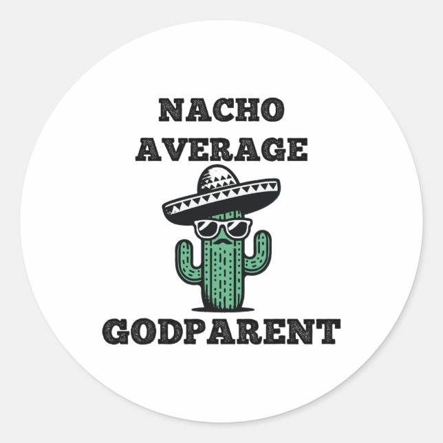 Sticker Rond Nacho Moyenne Parente Mexicaine Cinco De Mayo (Devant)