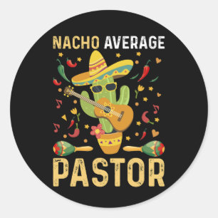 Sticker Rond Nacho Moyenne Pasteur Chef Religieux Cinco De Mai