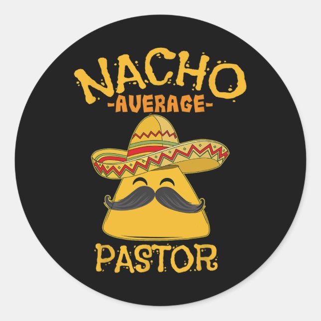 Sticker Rond Nacho Moyenne Pasteur Prédicateur Religieux Leader (Devant)