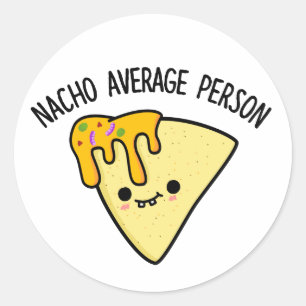 Sticker Rond Nacho Moyenne personne amusant jeu de nourriture