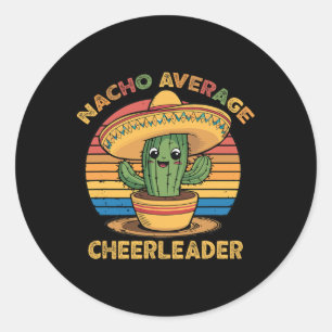 Sticker Rond Nacho Moyenne Pom-pom girl Mexicaine Cinco De Mayo
