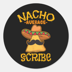 Sticker Rond Nacho Moyenne Scribe Mexicaine Cinco De Mayo Fiest