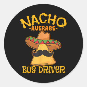 Sticker Rond Nacho Moyenne Transport De Conducteur De Bus Busma