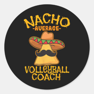 Sticker Rond Nacho Moyenne Volleyll Entraîneur Mexicain Cinco