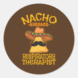 Sticker Rond Nacho Thérapeute respiratoire moyenne RT Asthma