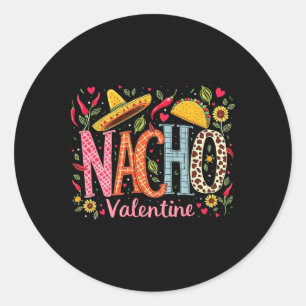 Sticker Rond Nacho Valentin Drôle de nourriture mexicaine humou