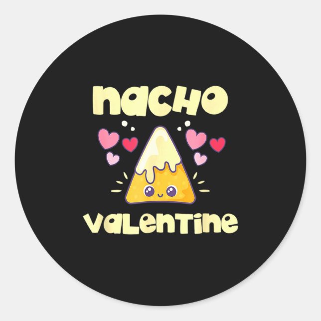 Sticker Rond Nacho Valentine Valentines Day Mexican Food _1  (Devant)