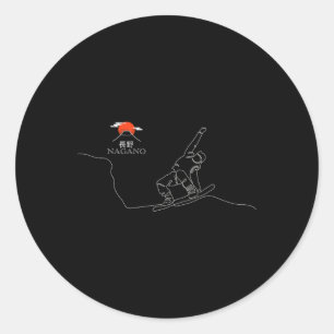 Sticker Rond Nagano Snowboard 