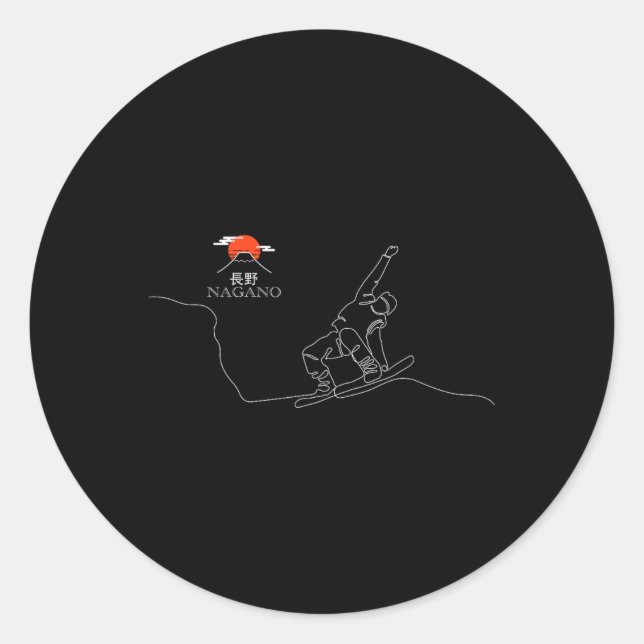 Sticker Rond Nagano Snowboard  (Devant)