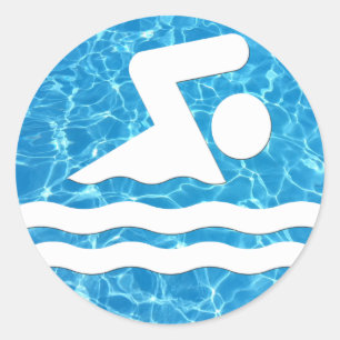 Sticker Rond Nage Decal nager dans l'eau de la piscine nage et