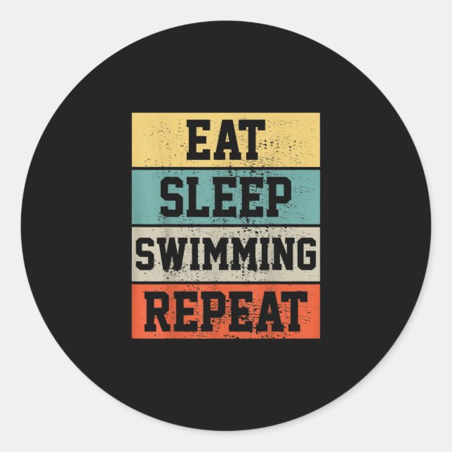 Sticker Rond nager nager nager Cadeau de natation (Devant)