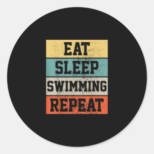 Sticker Rond nager nager nager Cadeau de natation