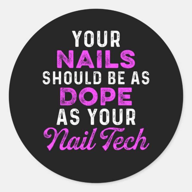 Sticker Rond Nail Tech Couleur polonaise Manicuriste Pedicurist (Devant)