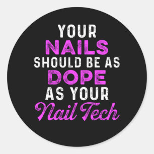 Sticker Rond Nail Tech Couleur polonaise Manicuriste Pedicurist