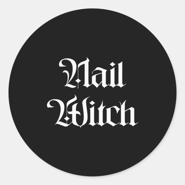 Sticker Rond Nail Witch Manicurist Halloween Nail Tech  (Devant)