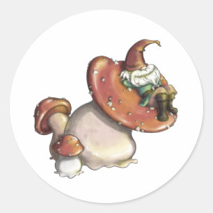 Sticker Rond Nain de jardin faisant la sieste