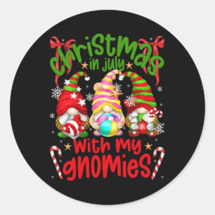 Sticker Rond Nains d'été suspendus avec mes nains pour Noël