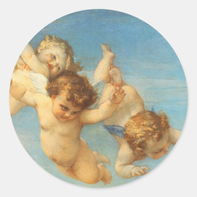 Sticker Rond Naissance de Vénus, détail des Anges par Alexandre (Devant)