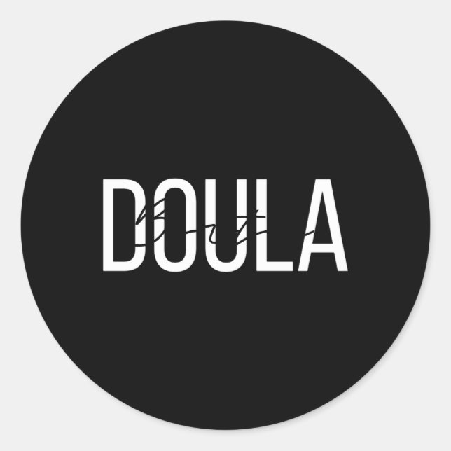 Sticker Rond Naissance Doula Travailleuse à la naissance (Devant)
