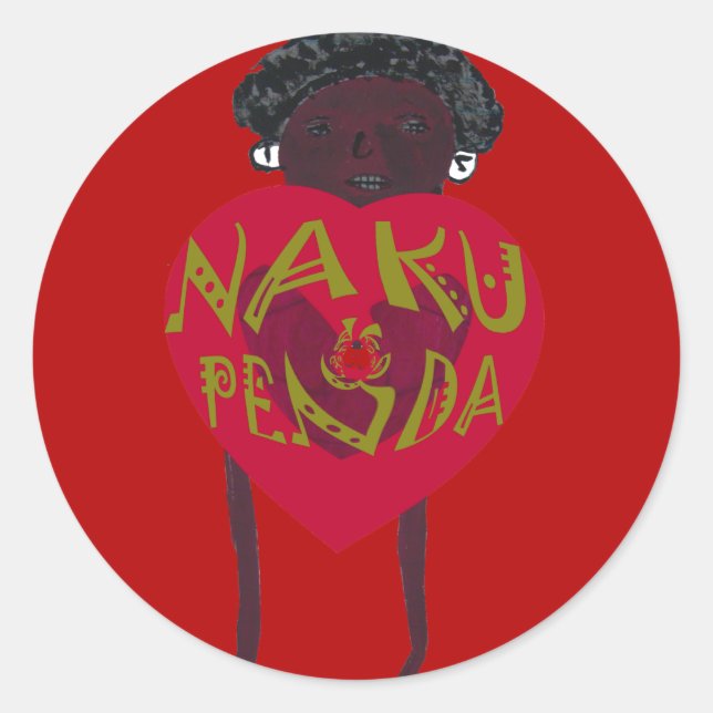 Sticker Rond Nakupenda Sana Art Print Swahili Design (Devant)