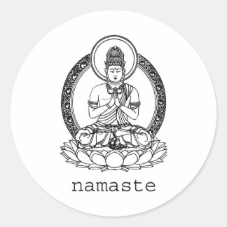 Sticker Rond Namaste