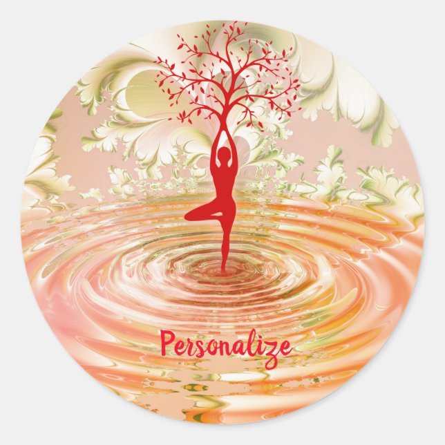Sticker Rond Namaste Citation Arbre de vie Zen Yoga Zen (Devant)
