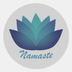 Sticker Rond Namaste Lotus Flower