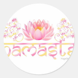 Sticker Rond Namaste lotus new