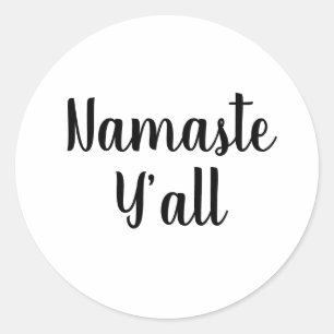 Sticker Rond Namaste Y’all Yoga Typographie