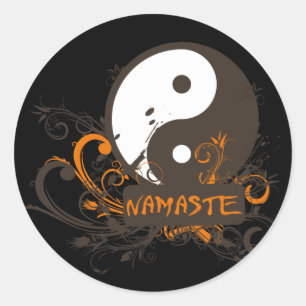 Sticker Rond Namaste Yin Yang