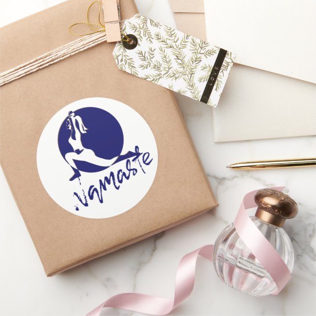 Sticker Rond Namaste, yoga (Cadeaux)