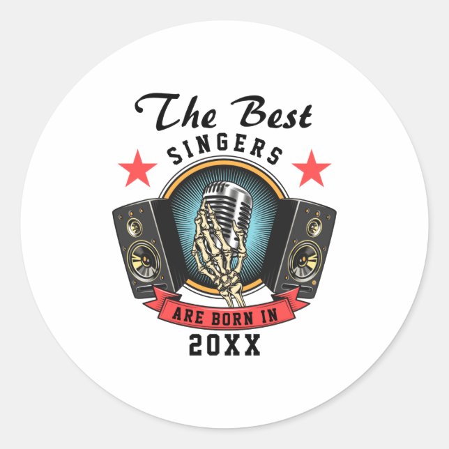 Sticker Rond Name Choir Singer Birthday  (Devant)
