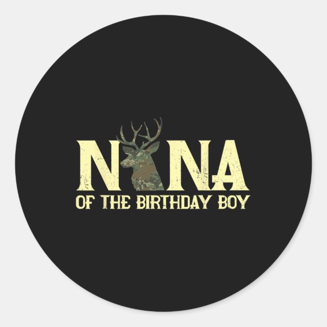 Sticker Rond Nana Du Boy Deer Hunter Camouflage Fl (Devant)
