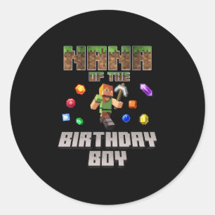 Sticker Rond Nana du garçon d'anniversaire Vidéo Joueur Pixel N