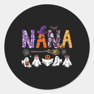 Sticker Rond Nana Halloween Boo Ghost Horror Costume Famille Am