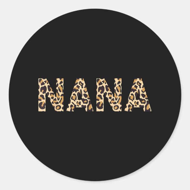 Sticker Rond Nana Leopard pour les femmes Grand-mère Fête des M (Devant)