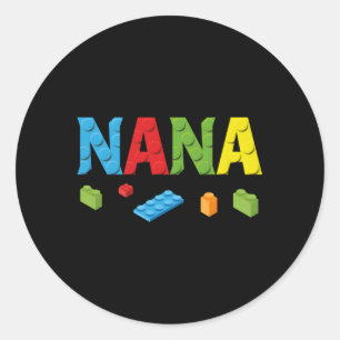 Sticker Rond Nana Master Builder Bâtiment Briques Blocs Famille