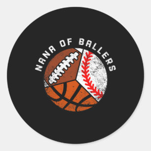 Sticker Rond Nana Of Byllers Fun Bysebyll Bysketbyll Footbyll N