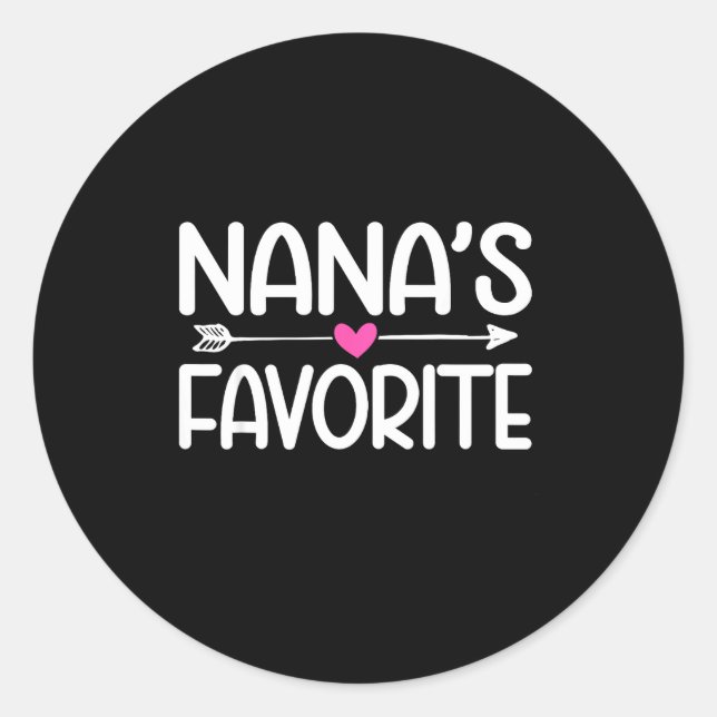Sticker Rond Nana's Favorite Granhild Quote Cute Granddaughter  (Devant)