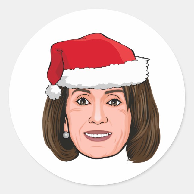Sticker Rond NANCY PELOSI Noël (Devant)