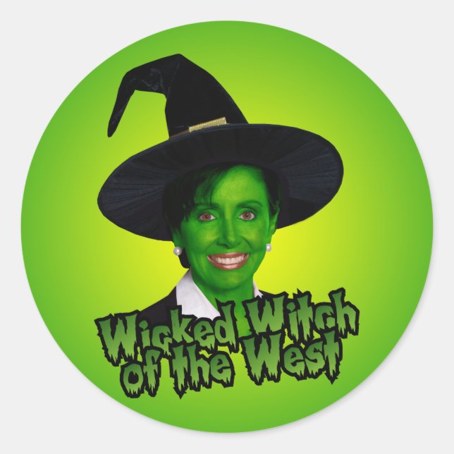 Sticker Rond Nancy Pelosi Wicked Witch de l'Ouest (Devant)