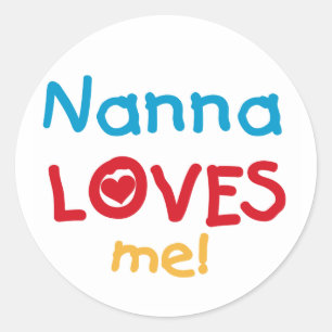 Sticker Rond Nanna aime mes t-shirts et cadeaux