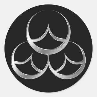 Sticker Rond Naoe Clan Kamon Argent Chrome