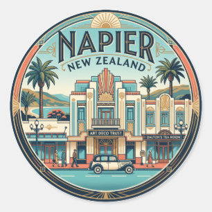 Sticker Rond Napier Art déco Quartier Historique Nouvelle-Zélan